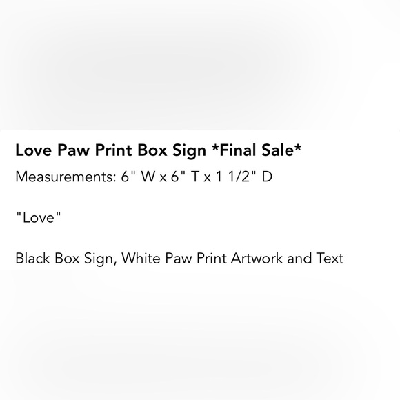 Love 🐾 Paw Print Box Sign - Picture 8 of 8
